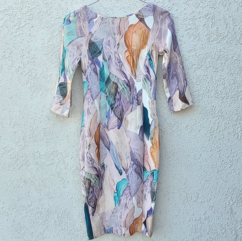 Colorful Patterned Fitted Dress